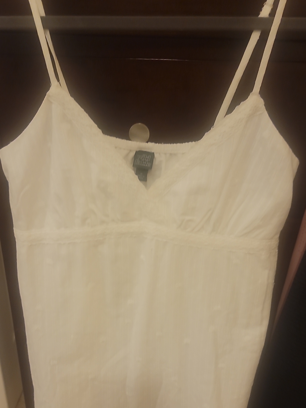 NWOT Womens wild fable White Eyelet Lace Strappy Sundress Fully Lined Size M